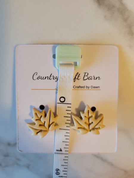 🍁 Autumn Whisper Studs - Ecru Country Craft Barn Earrings (002-M)