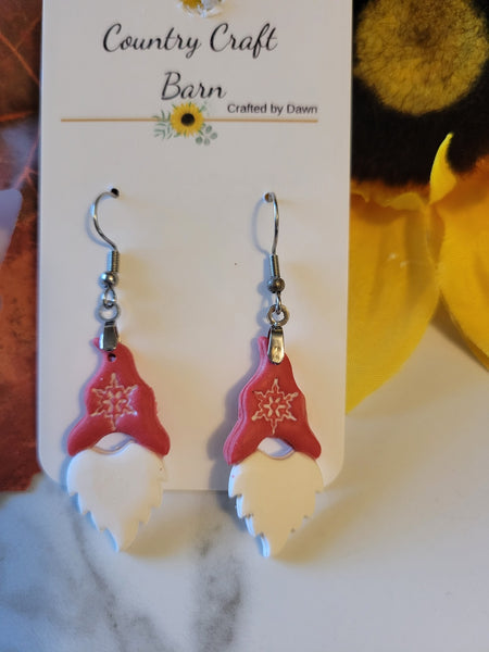 ❄️ Frostfire Flair - Red Country Craft Barn Earrings (413E)