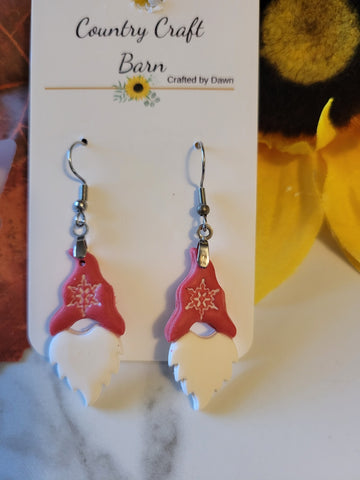 ❄️ Frostfire Flair - Red Country Craft Barn Earrings (413E)