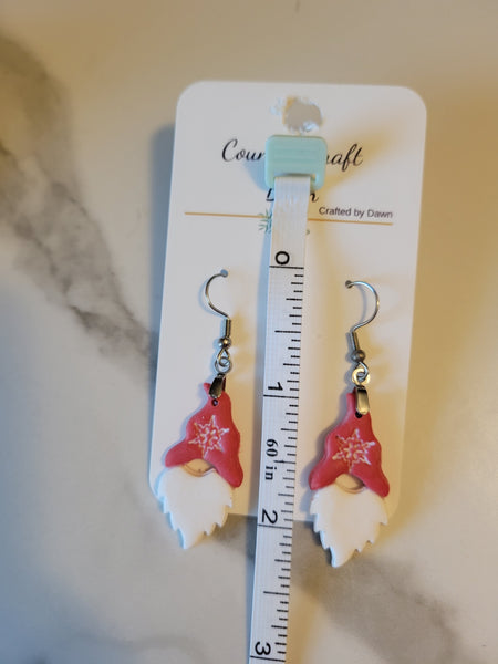 ❄️ Frostfire Flair - Red Country Craft Barn Earrings (413E)