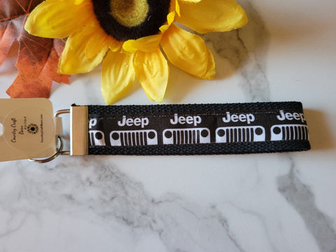 Jeep Grill - Black Country Craft Barn Key Chain (KC-108)