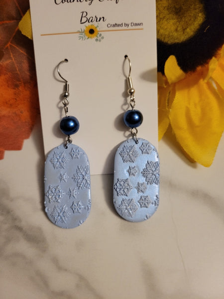 Frosted Twilight Dangles - Blue Country Craft Barn Earrings (#415E)