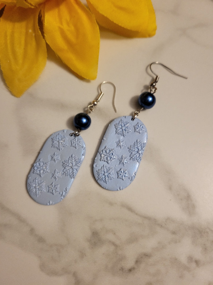 Frosted Twilight Dangles - Blue Country Craft Barn Earrings (#415E)