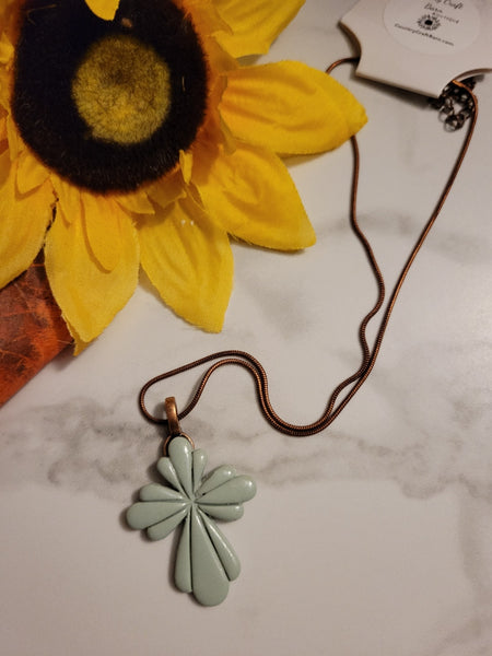 Grace & Glow - Sage/Copper Country Craft Barn Necklace (659-NL)