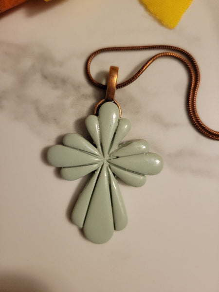 Grace & Glow - Sage/Copper Country Craft Barn Necklace (659-NL)