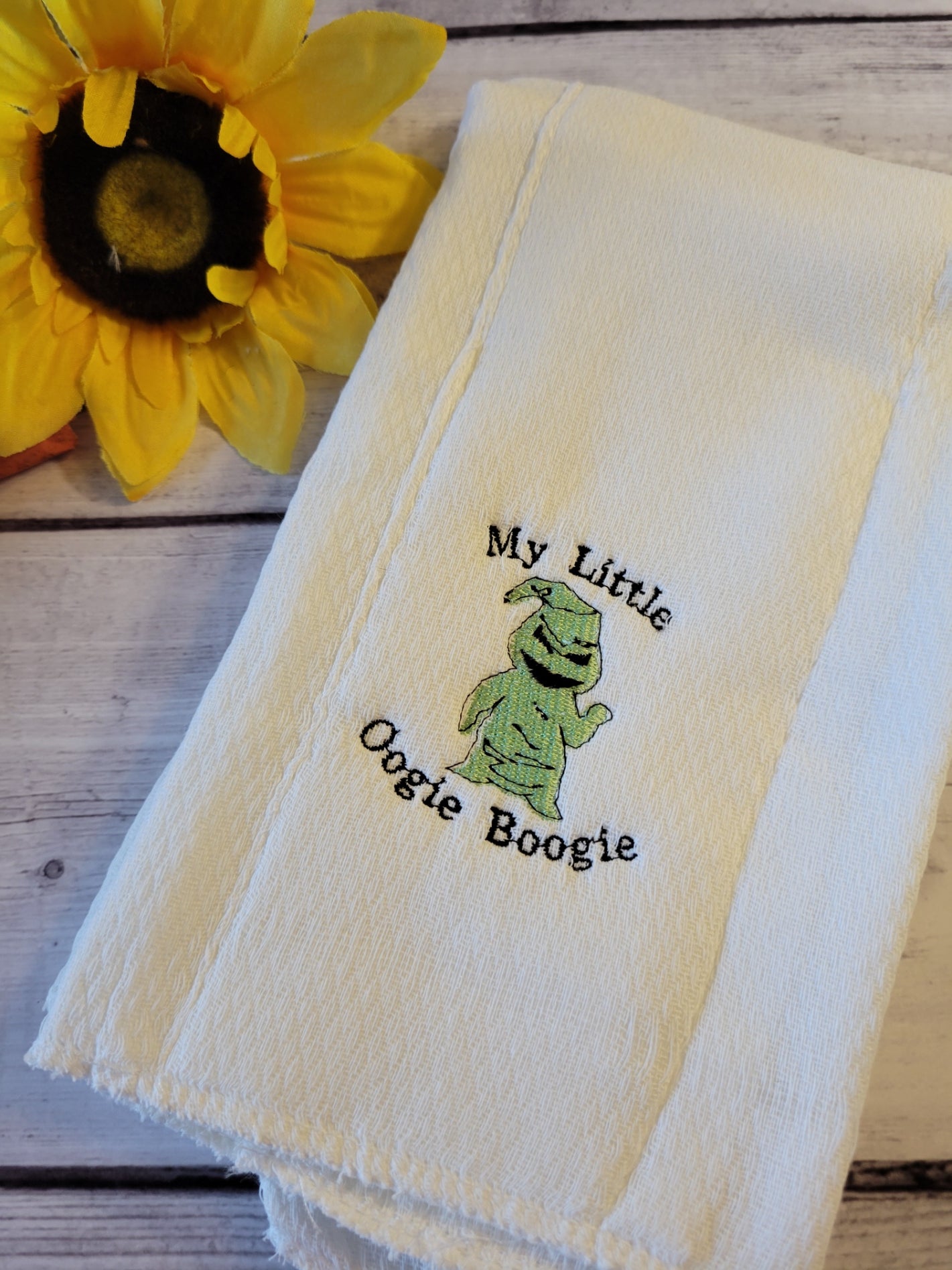 My Little Oogie Boogie - Green Country Craft Barn Cloth Diaper Burp Cloth (BR-107)