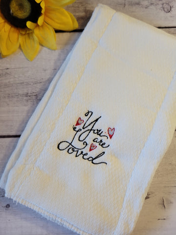 You Are Loved - Red Country Craft Barn Cloth Diaper Burp Cloth (BR-108)