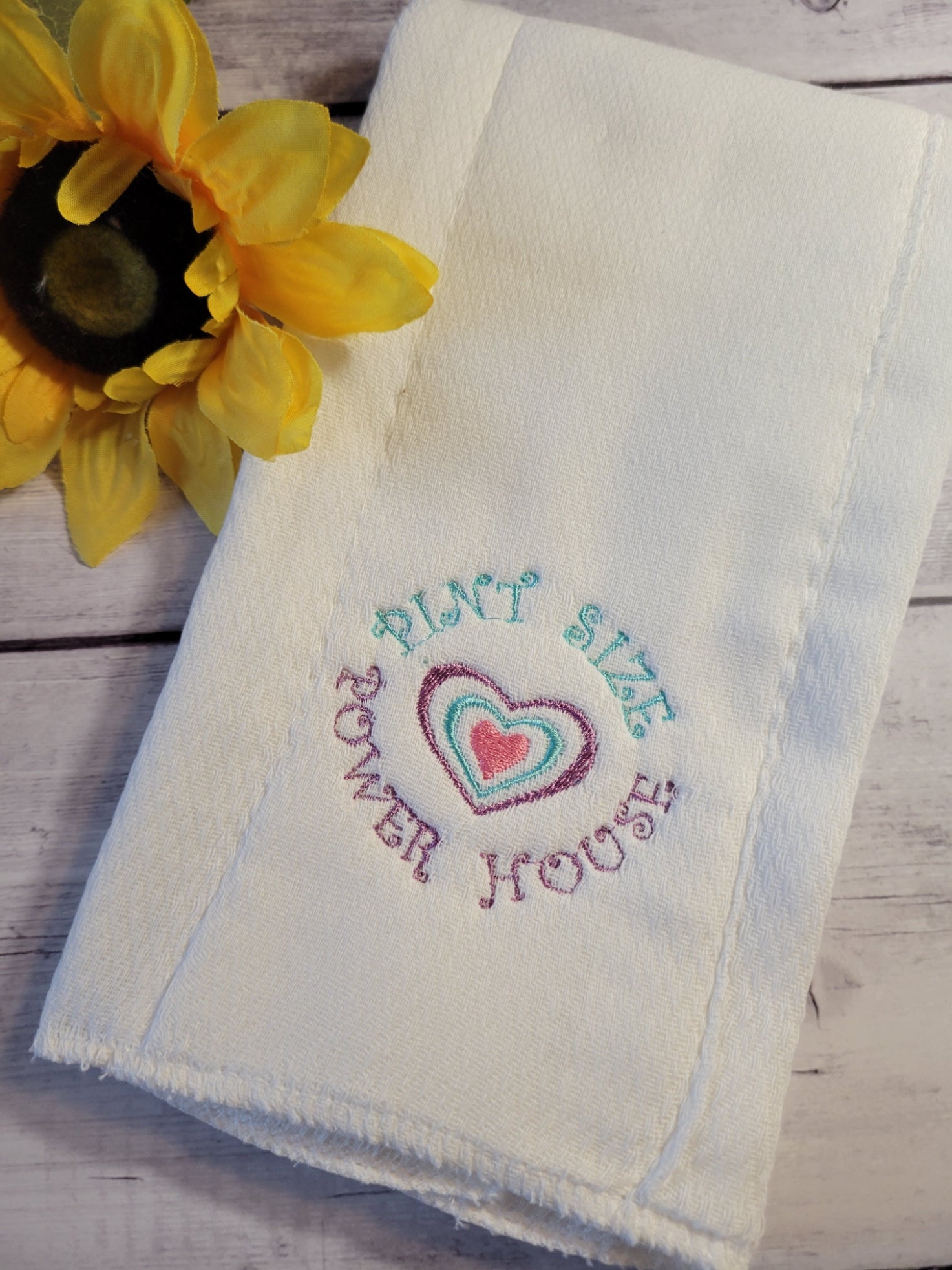 Pint Size Power House - Pastel Country Craft Barn Cloth Diaper Burp Cloth (#110-BR)