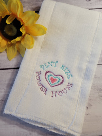Pint Size Power House - Pastel Country Craft Barn Cloth Diaper Burp Cloth (#110-BR)