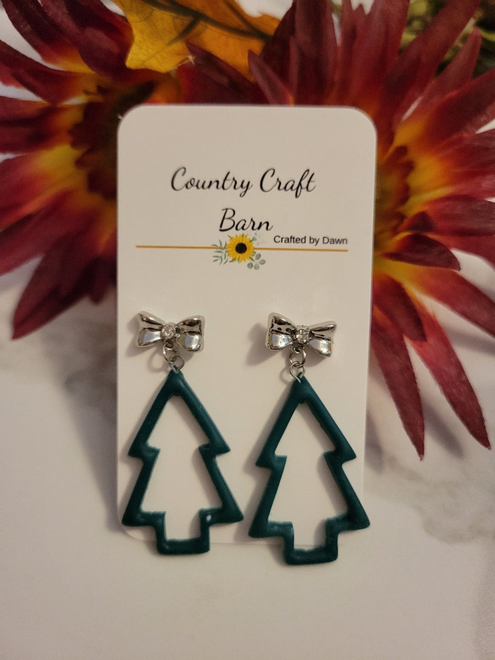 Tinsel & Trees - Green Country Craft Barn Earrings (E-425)