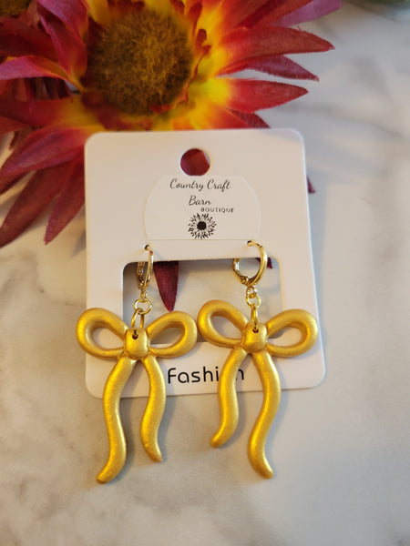 Golden Gift Ties - Gold Country Craft Barn Earrings (E-427)
