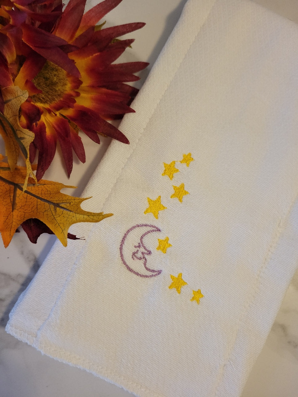 Moon and The Stars - Purple Country Craft Barn Cloth Diaper Burp Cloth (BR-112)