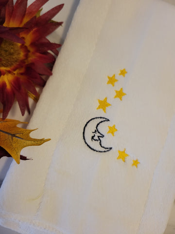 Moon and The Stars - Navy Country Craft Barn Cloth Diaper Burp Cloth (BR-113)