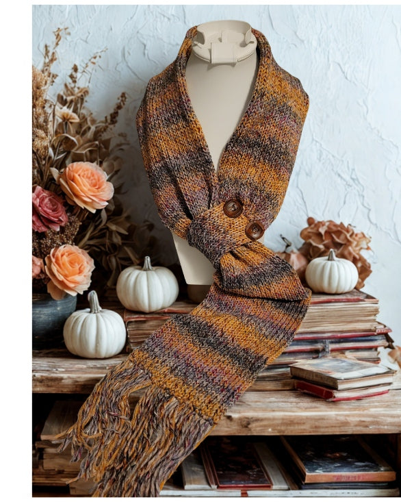 Button Tab Scarf - Daybreak Country Craft Barn (SC-1016)