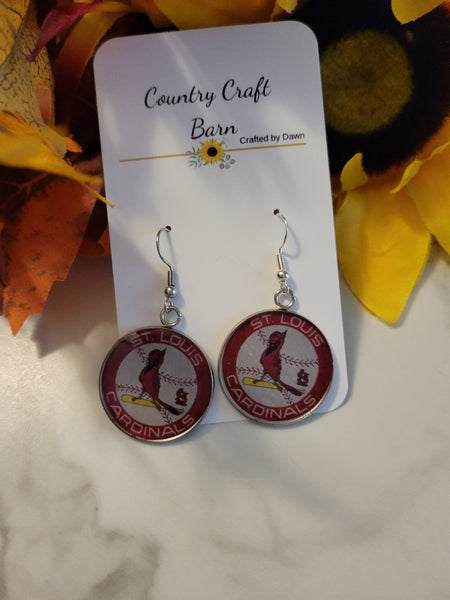 St Louis Cardinals - Red Country Craft Barn Earrings (E-431)