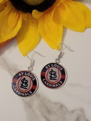 St Louis Cardinals - Blue Country Craft Barn Earrings (E-430)