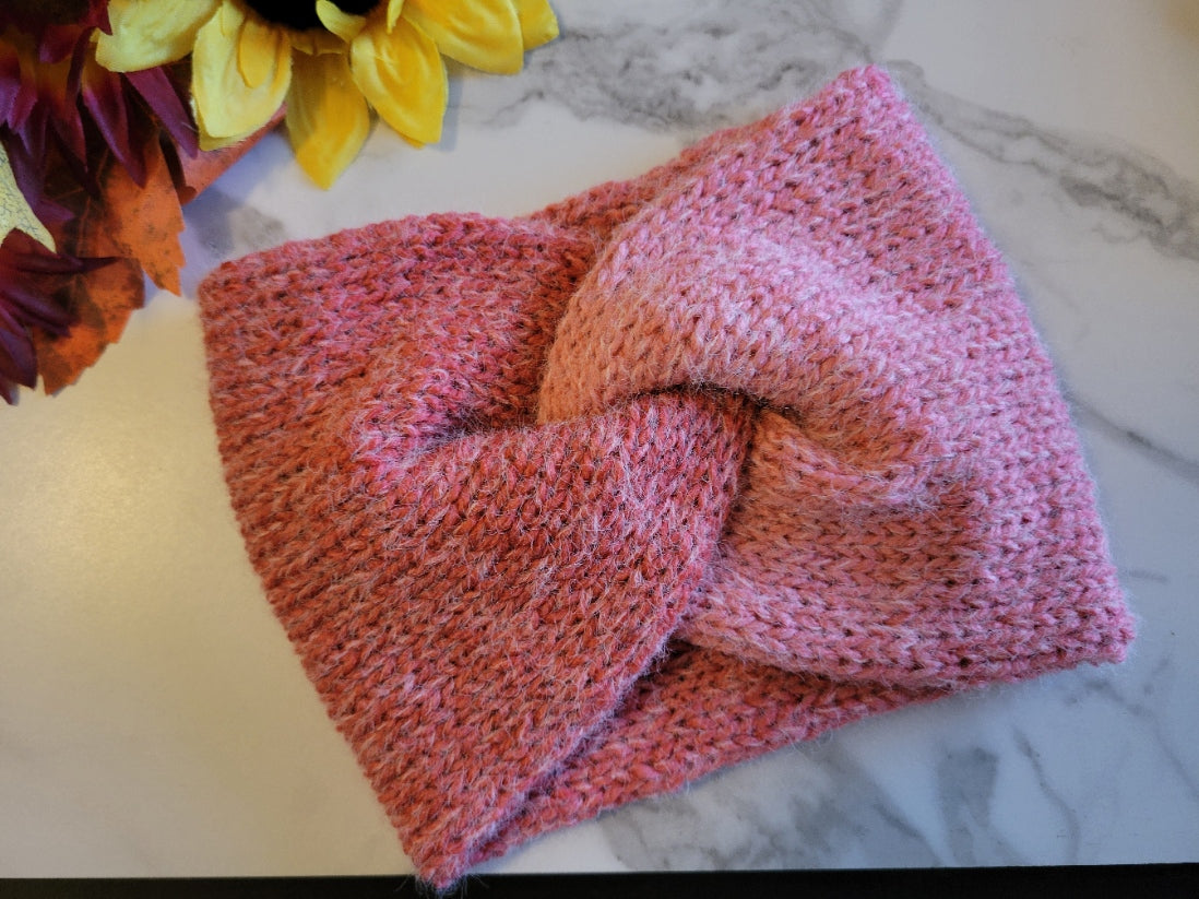 Cross Knit Headband - Beet Red Country Craft Barn (HB-915)