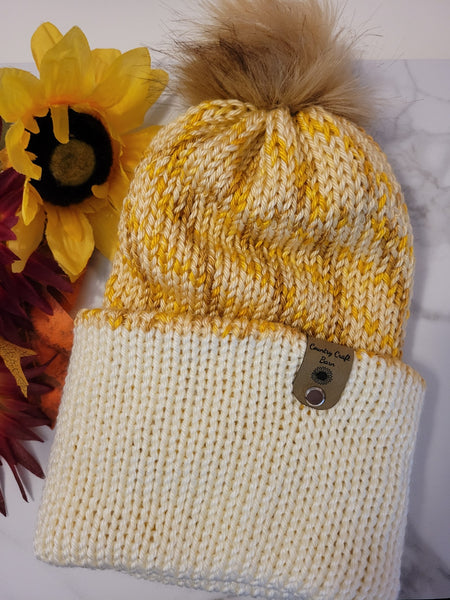 Reversible Knit Hat - Honeycomb/Cream Country Craft Barn (KH-2013)