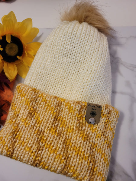 Reversible Knit Hat - Honeycomb/Cream Country Craft Barn (KH-2013)