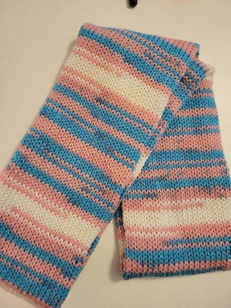 Life Pink Blue and White Multi Colored Country Craft Barn Scarf (SC-1045)