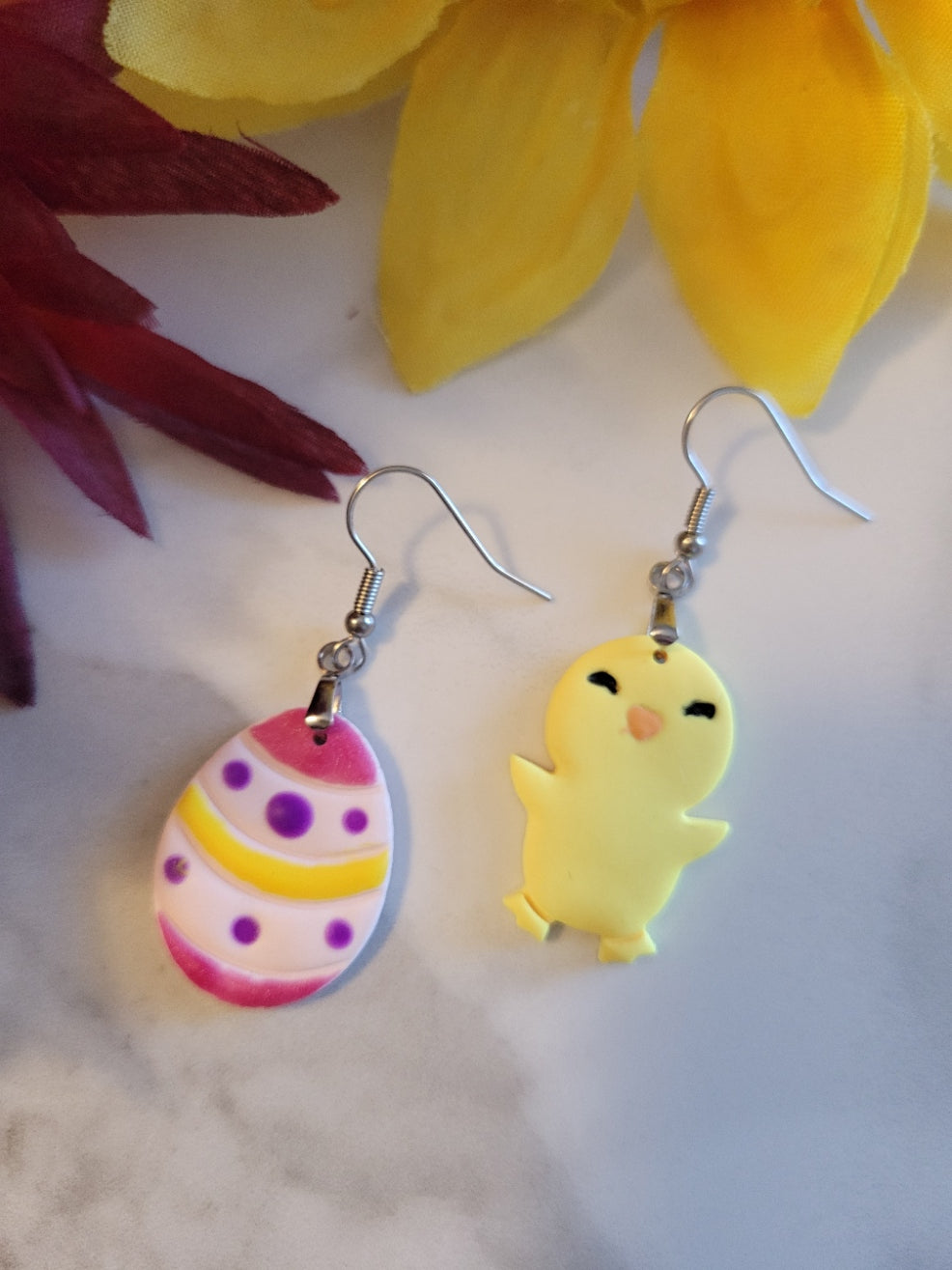Peep & Pastel Pair - Yellow Country Craft Barn Earrings (E-369)