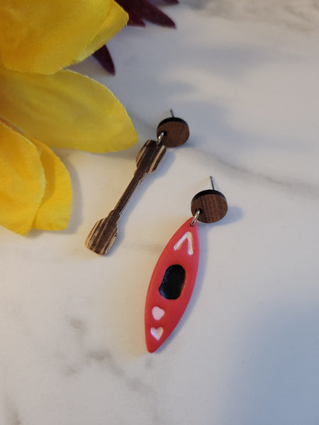 Lake Day Dangles - Red Post Back Country Craft Barn Earrings (E-376)