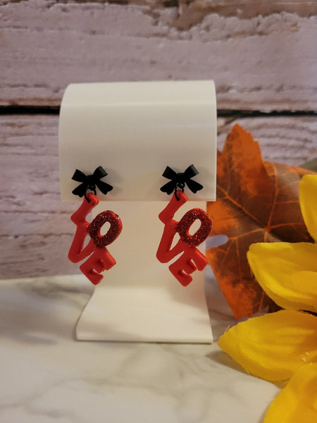 Love Pop - Red/Black Country Craft Barn Earrings (E-444)