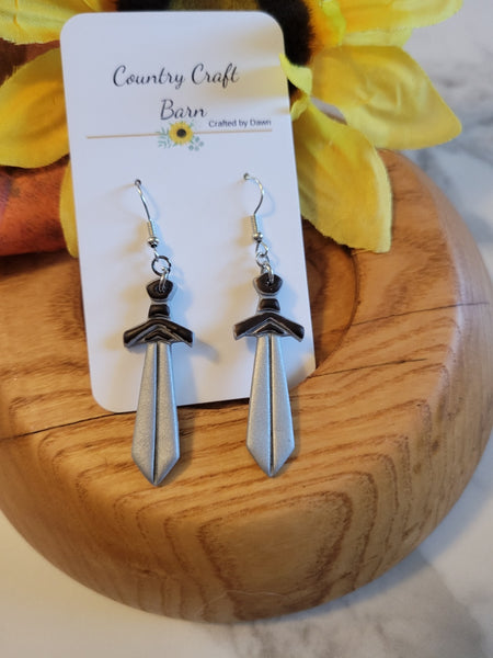 Knightshade - Silver Country Craft Barn Earrings (E-441)