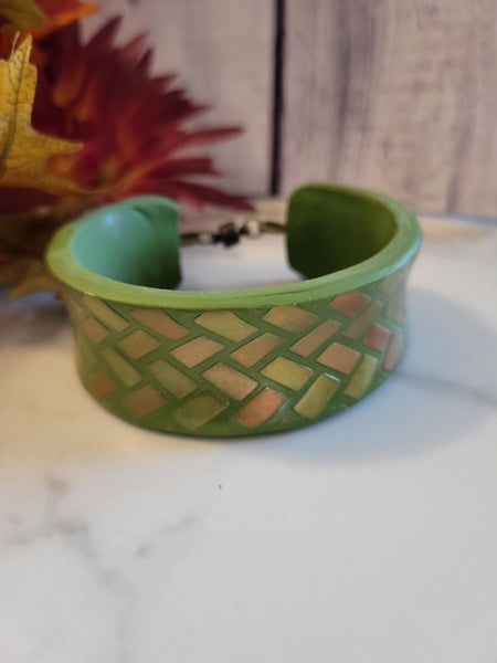 Forest Ember Magnetic Cuff - Green Country Craft Barn Bracelet (B-378)