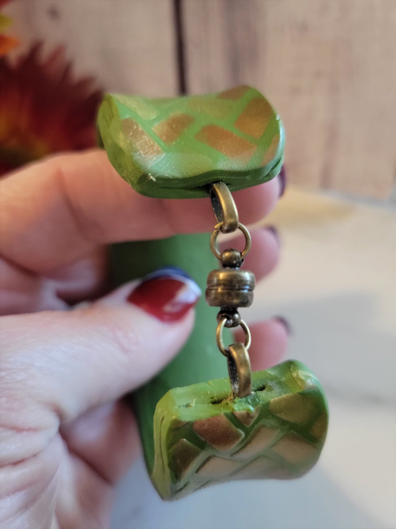 Forest Ember Magnetic Cuff - Green Country Craft Barn Bracelet (B-378)