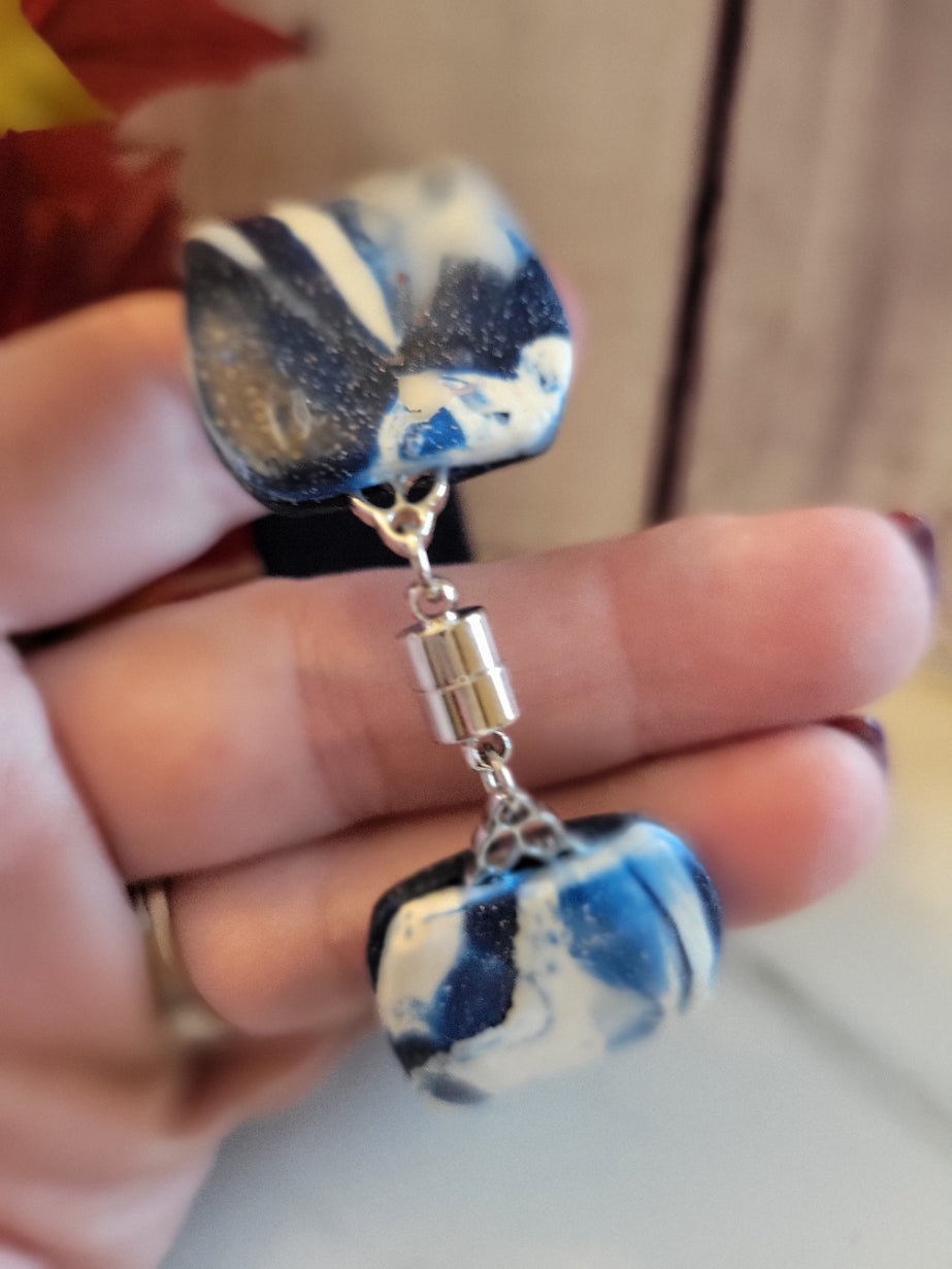 Skyfall Marble Cuff - Blue/White Country Craft Barn Bracelet (B-379)
