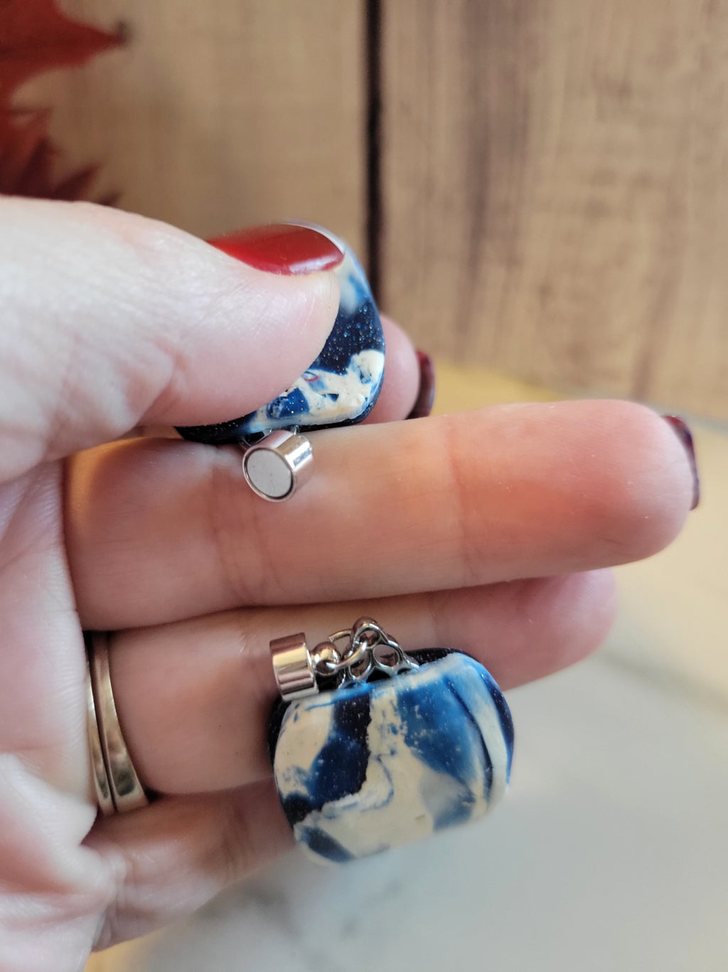 Skyfall Marble Cuff - Blue/White Country Craft Barn Bracelet (B-379)