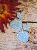 Nordic Tile Stack -  Blue/White Country Craft Barn Earrings (E-460)