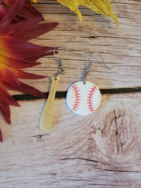 Game Day Duo -  Brown/White Country Craft Barn Earrings (E-464)