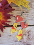 Honeybear Heart - Red Country Craft Barn Earrings (E-456)