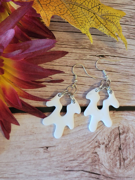 White Coral Cascade -  Silver/White Country Craft Barn Earrings (E-458)