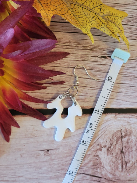 White Coral Cascade -  Silver/White Country Craft Barn Earrings (E-458)