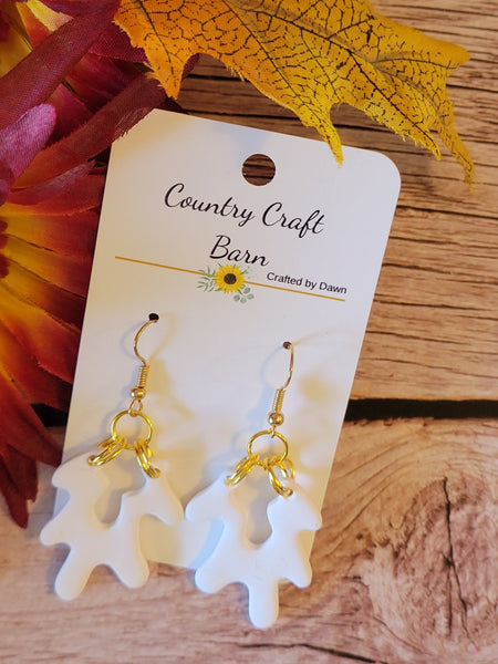 White Coral Cascade - Gold Country Craft Barn Earrings (E-457)