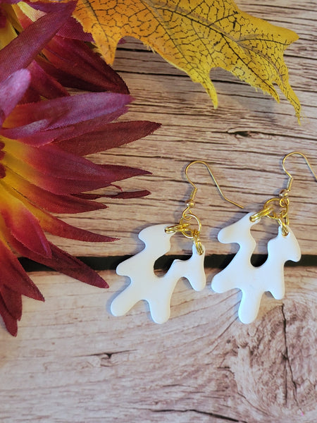 White Coral Cascade - Gold Country Craft Barn Earrings (E-457)