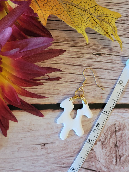 White Coral Cascade - Gold Country Craft Barn Earrings (E-457)