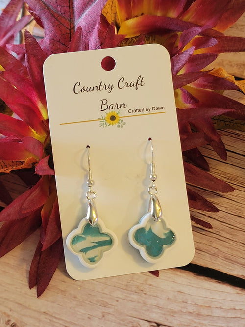 Coastal Breeze - Blue/White Country Craft Barn Earrings (E-453)