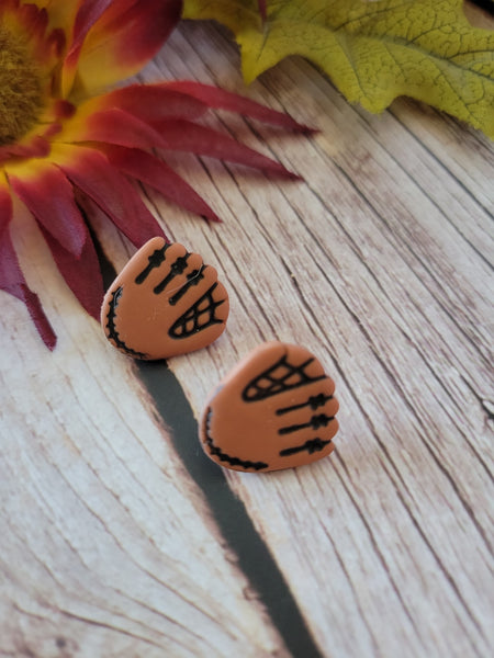 Dugout Mitt - Brown Country Craft Barn Earrings (E-071)