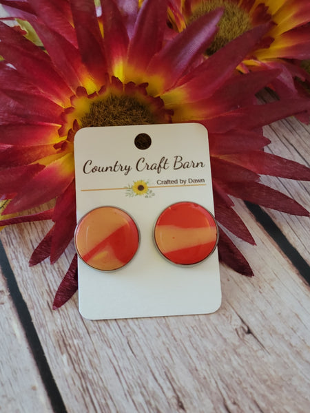 Kingdom Colorburst – Red/Gold Country Craft Barn Earrings (E-470)