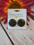 Golden Web Shadows – Halloween Spider Country Craft Barn Earrings (E-468)