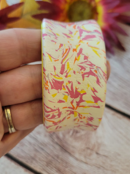 Sunset Brushstroke Cuff – Pink & Yellow Magnetic Country Craft Barn Bracelet (B-361)