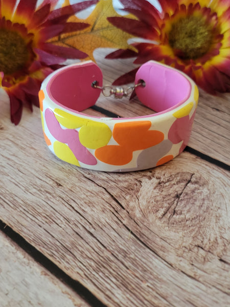 Retro Garden Glow - Pink/Purple/Orange/Yellow Country Craft Barn Bracelet (B-383)
