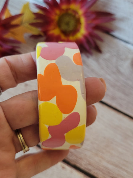 Retro Garden Glow - Pink/Purple/Orange/Yellow Country Craft Barn Bracelet (B-383)