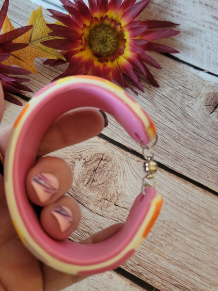 Retro Garden Glow - Pink/Purple/Orange/Yellow Country Craft Barn Bracelet (B-383)