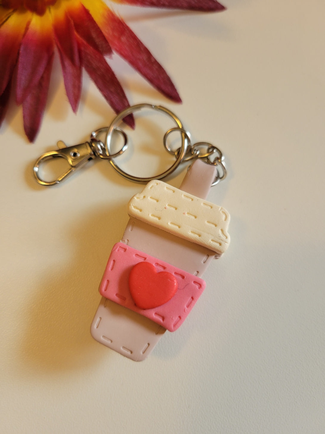 To Go Coffee Cup - Pink Country Craft Barn Handbag/Key Chain Charm (PC-004)