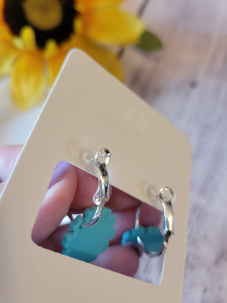 Country Garden - Blue Country Craft Barn Earrings (E-479)